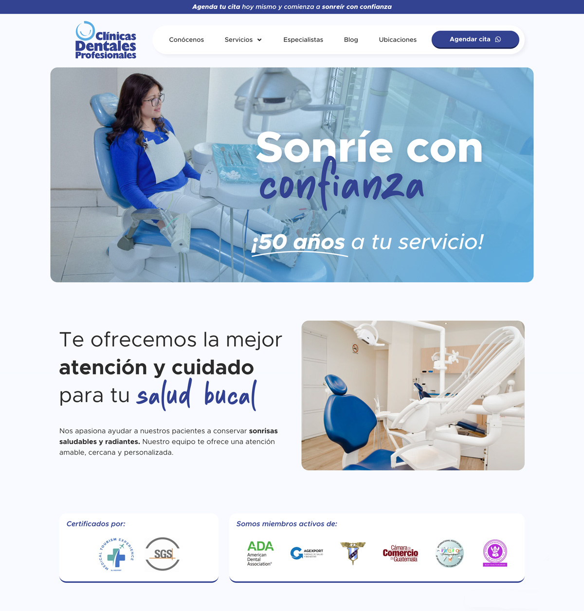 Sitio web Clínicas Dentales Profesionales