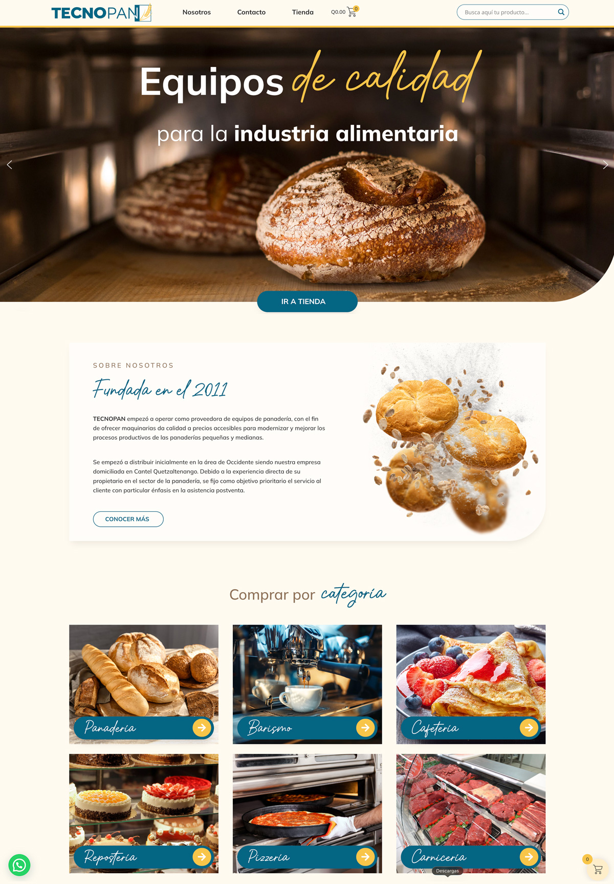 Sitio web tienda en línea Tecnopan